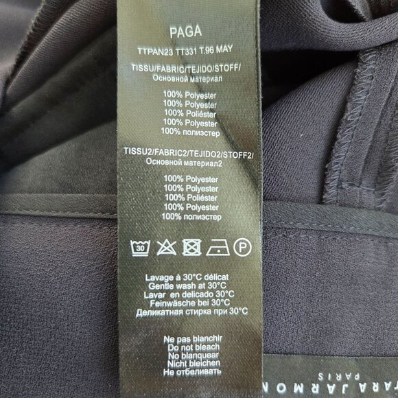 Tara Jarmon Paga Tailored Black Crepe Trousers Pants Size 42 US 10 - Picture 7 of 9